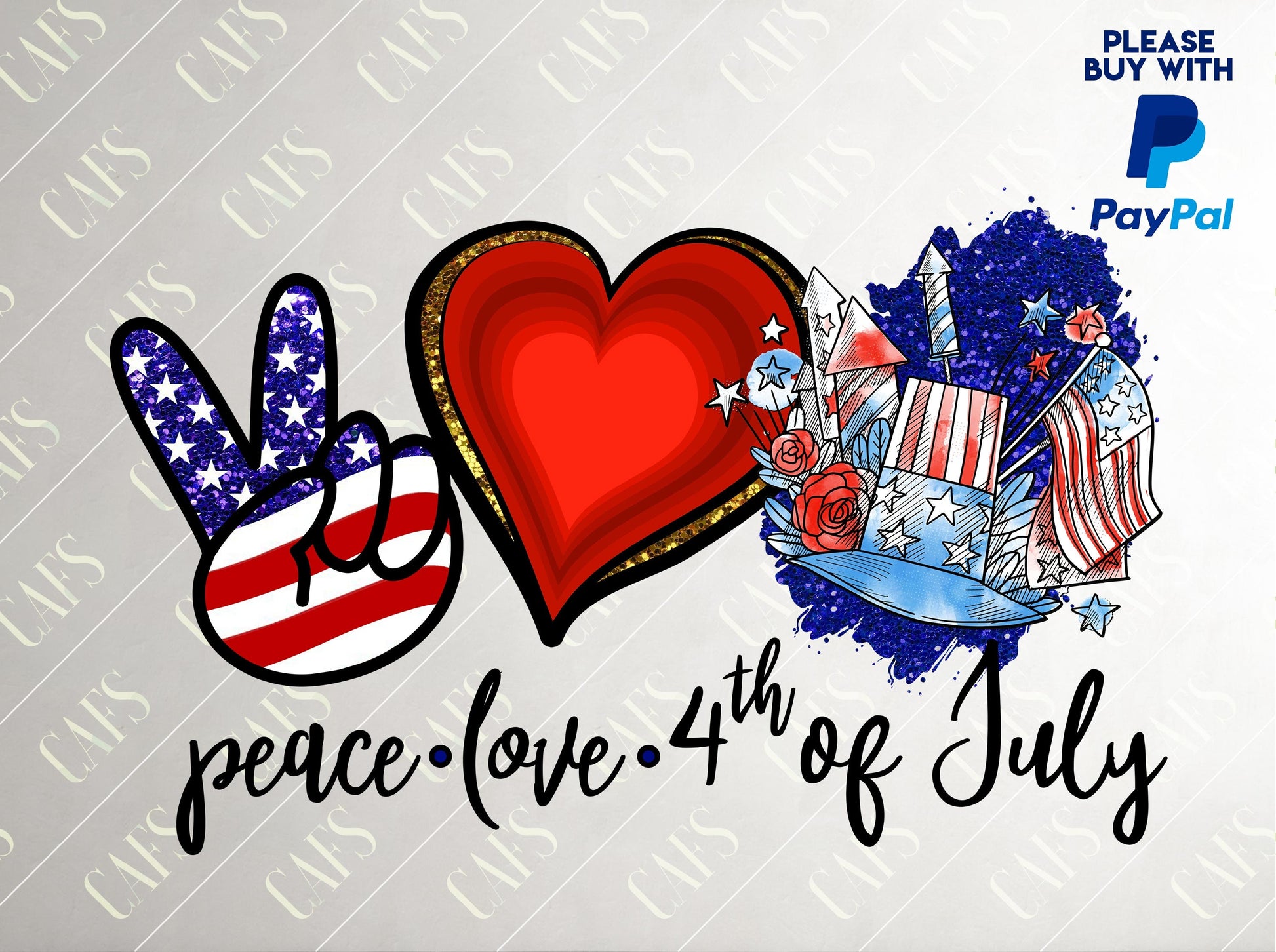 Peace Love 4th of July Png Design