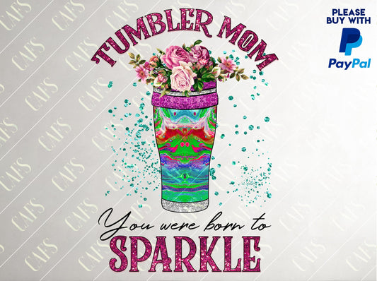 2 Sublimation Designs TUMBLER MOM Born to Sparkle Sublimation Digital Mother Template Crafty Mom Sublimation Design PNG Diy Mom Mothers Day