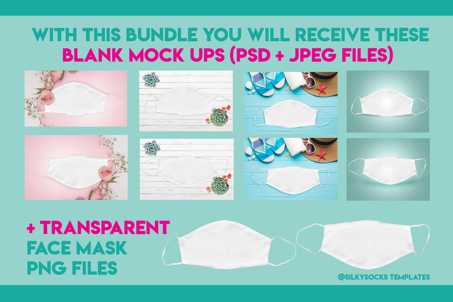 Face Mask Designs HUGE BUNDLE 2 Facemask Sublimation 110 Png