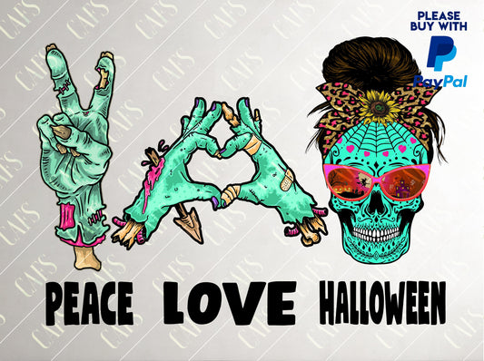 Peace Love HALLOWEEN Design Peace Love Halloween PNG Design Png Halloween PNG Halloween sublimation Peace Love Halloween Digital Design Png