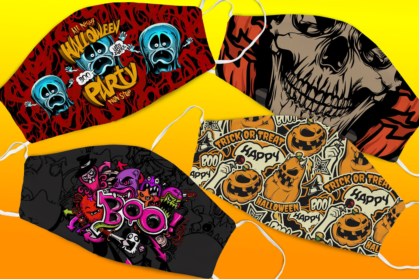 Halloween Face Mask Designs Facemask Sublimation Halloween Design Template Png Designs