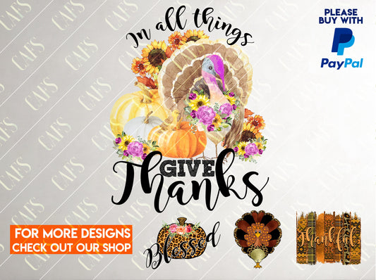 Thanksgiving Day Design Give Thanks Sublimation Png Design Png Thanksgiving Day Png Thanksgiving Day Design Digital Png