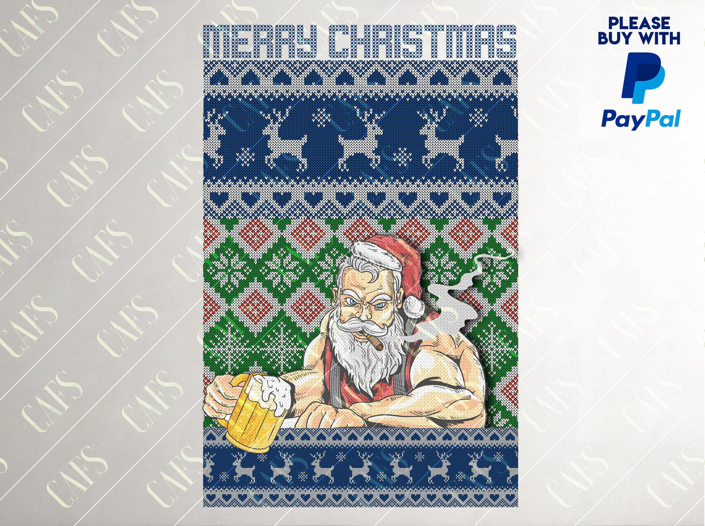 Santa Claus with Beer Png Design