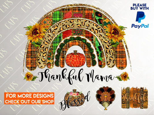 Thanksgiving Day Design Thankful MAMA Sublimation Png Design Png Thanksgiving Day Png Thanksgiving Day Design Digital Png