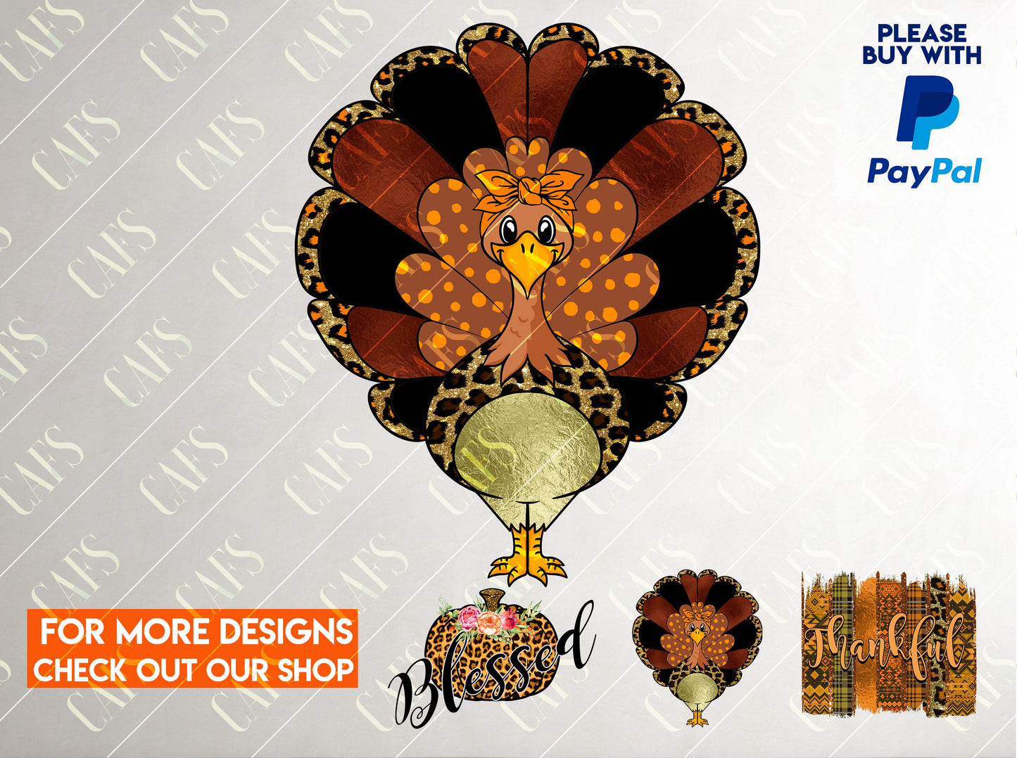 Turkey Png Thanksgiving Day Sublimation Design