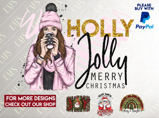 Christmas Holly Jolly Png Sublimation Design Christmas Png Digital Design PNG Christmas Sublimation Design PNG Christmas Digital Png