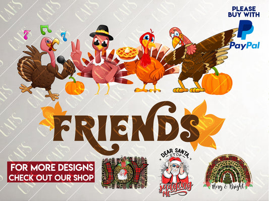Thanksgiving Day Turkey Friends Design Blessed Sublimation Png Design Png Thanksgiving Day Png Thanksgiving Day Design Digital Png