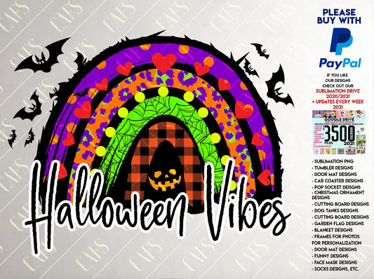 Halloween Vibes  Rainbow PNG Halloween vibes sublimation design Halloween Rainbow Digital Download Sublimation Halloween vibes Png Rainbow