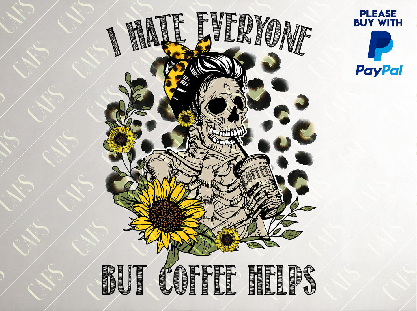 Sublimation Design I Hate Everyone But Coffee Helps Png Vintage Coffee Digital Design Coffee Skeleton Design Skull t-shirt Design skull PNG