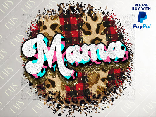 MAMA Leopard Png Sublimation Design