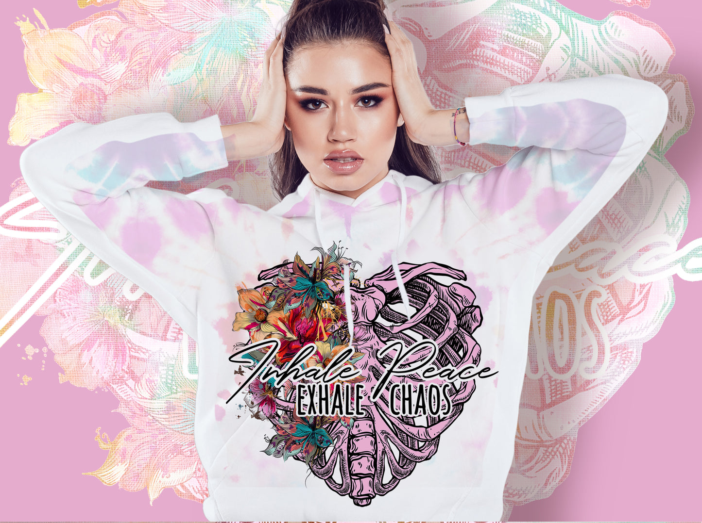 Inhale Peace Exhale Chaos Png Mental Health Sublimation Design