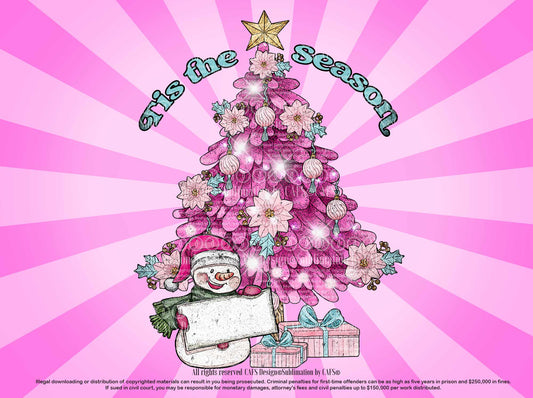 Tis the Season Png Christmas Tree Sublimation Design Christmas Dtg and Dtf Design