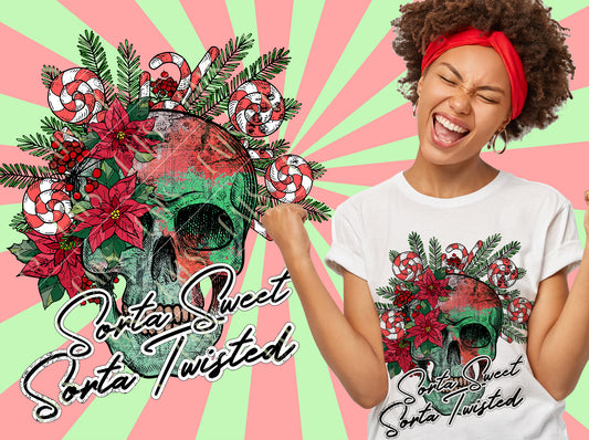 Sublimation Design Sorta Sweet Sorta Twisted Png Christmas Digital Design fot Dtg and Dtf Printing