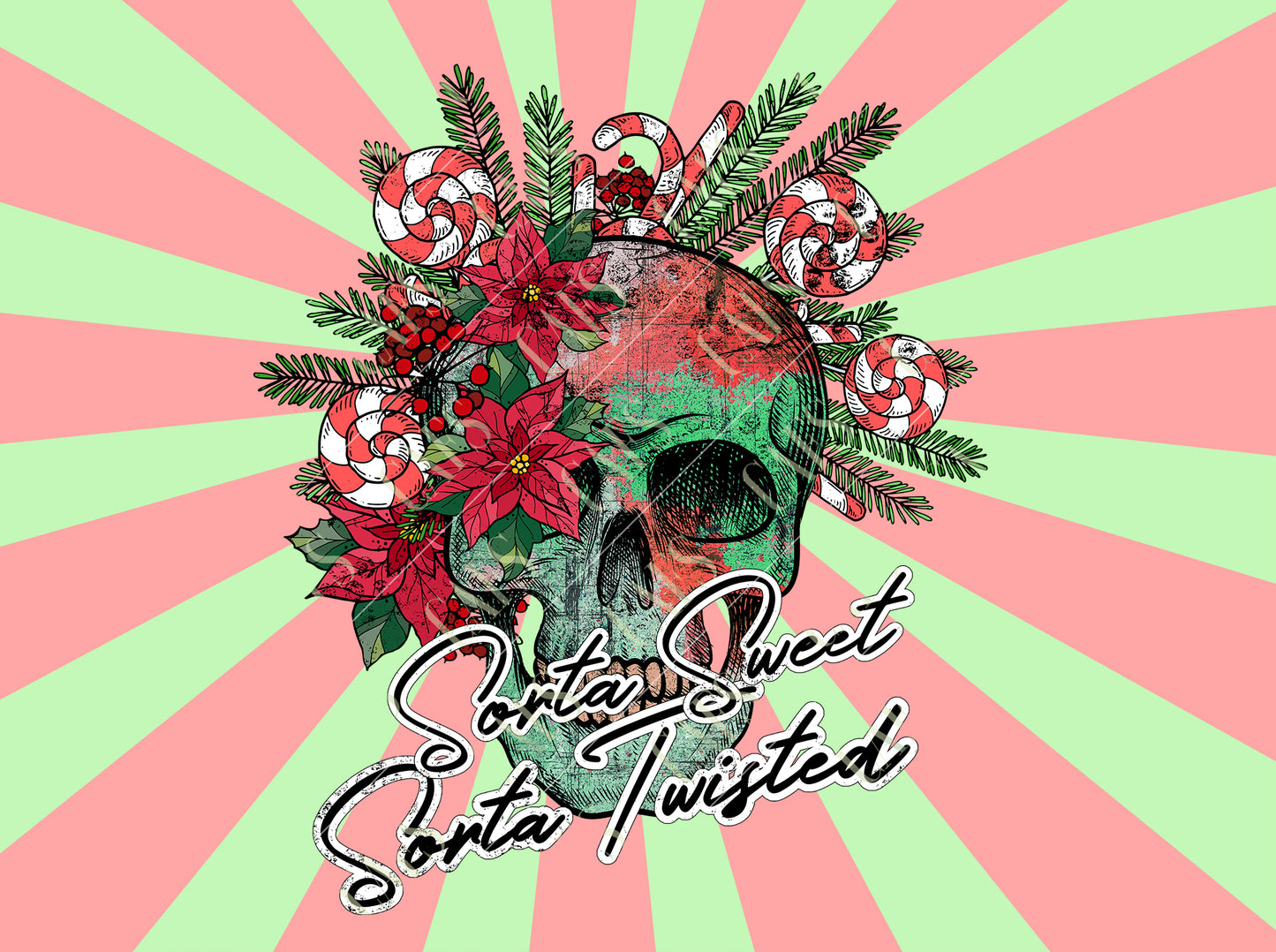 Sublimation Design Sorta Sweet Sorta Twisted Png Christmas Digital Design fot Dtg and Dtf Printing
