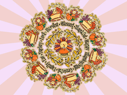 Thanksgiving Turkey Png Sublimation Design Digital Download Dtg and Dtf Png Design